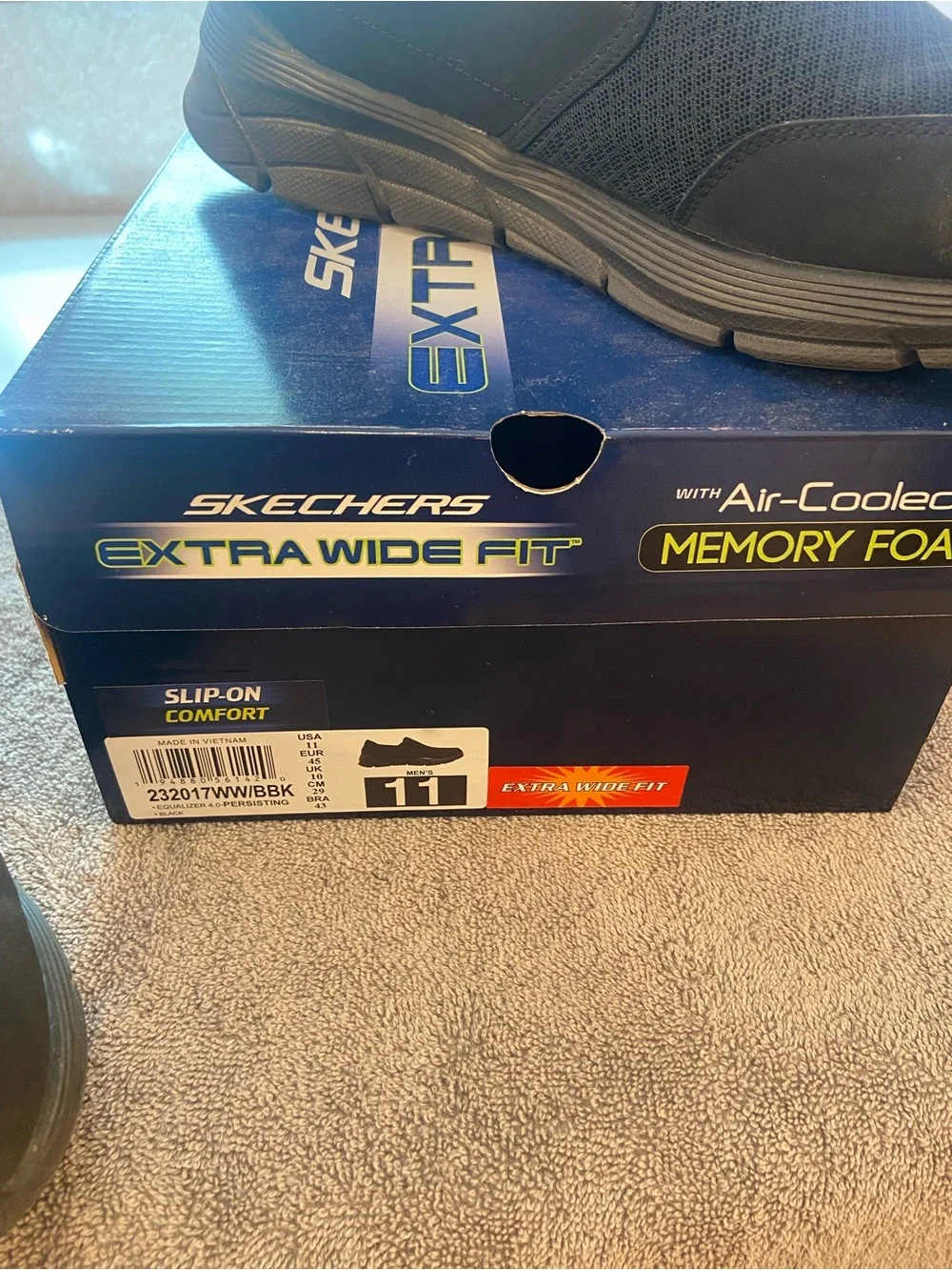 Skechers Black Extra Wide Slip-On Memory Foam Loafer